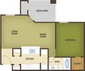 A1 One Bedroom One Bathroom Floor Plan at Forest Park Gardens Apartments in Statesville NC