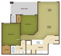 A2 Two Bedroom Two Bathroom Floor Plan at Forest Park Gardens Apartments in Statesville NC